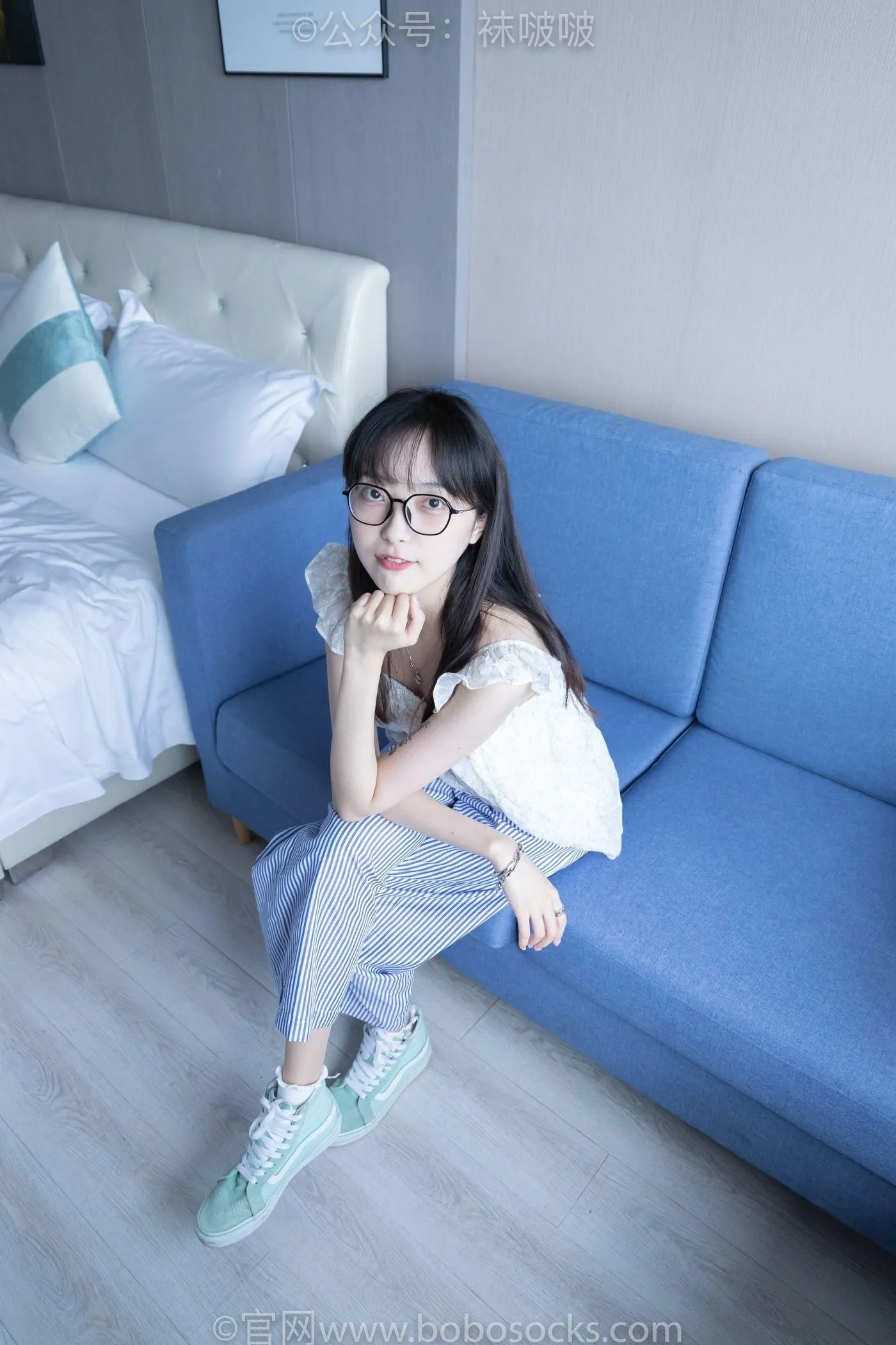 [BoBoSocks袜啵啵]NO.027 稚予- vans、白色棉袜、肉丝 [136P]插图5